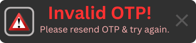 Invalid OTP