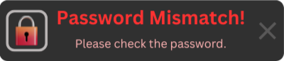 Passwords Do Not Match